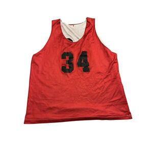 Smash Athletics Basketball Jersey Men XL Red White Reversible Mesh Number 34 USA